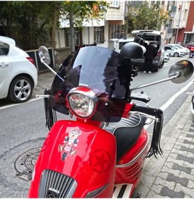 Resim Motocam Peugeot Django Ön Cam 2017-2026 Model 37cm Siyah Renkli 4mm Aparatsız 