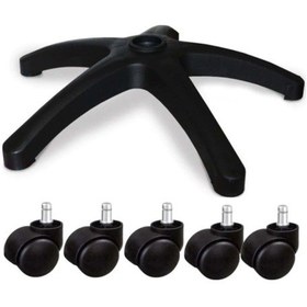 Resim Ofis Koltuğu Ayağı Ahtapot Ayak + 5 Tekerlek Sekreter Koltuğu 