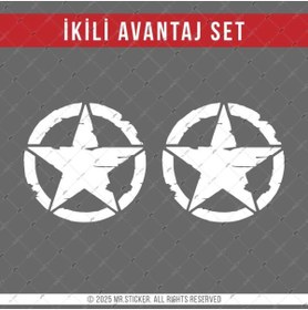Resim Bay Etiket ARS16 Parlak Beyaz Asker Yıldızı Etiketi | İkili Set 