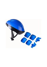 Resim Koruyucu Kask Dirseklik Dizlik Dirseklik Takım Set Mavi 