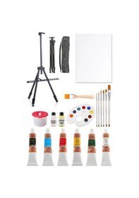 Resim Opus 40 Ml Yağlı Boya Seti 6 Renk 3 Ayaklı Şövale Seti Çantalı Metal Şövale 35x50 Tuval Keep Smile 