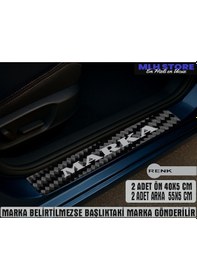 Resim Chevrolet Lacetti İle Uyumlu 4 Adet Karbon Kapı Eşiği Koruma 