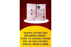 Resim Wireless Şarjlı Akıllı Saat ve Dijital Göstergeli Kablosuz Bluetooth Kulaklık Nabız Ölçer 