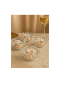 Resim 6 Lı Boncuklu Cam Kase Kahvaltılık Tabak 12cm 