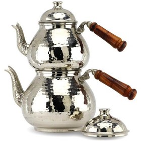 Resim Nikel Kaplama Dövülmüş Bakır Çaydanlık Bakır 