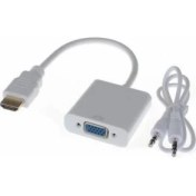 Resim Krl HDMI To VGA Kablo Çevirici Dönüştürücü Görüntü Aktarıcı (Sesli +AUX Kablo) 