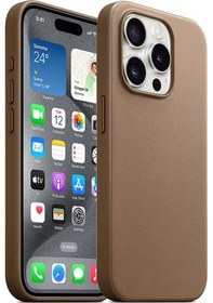 Resim İphone 15 Pro Uyumlu Zore Magsafe Şarj Özellikli Mikro Fiber Optimal Kılıf-kahverengi Kahverengi 