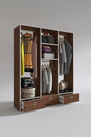 Resim Kenzlife Giysi Dolabı 3 Bölmeli 3 Çekmeceli Hamit150 Cvz Dolap Kapaksız 