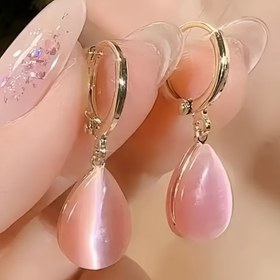 Resim 1 Çift Zarif Kedi Gözü Kolye Düşen Küpeler, Sentetik Sentetik Taş, Alaşım, KC Altın Kaplama, Kadınlar İçin, Günlük Giyim, Banket, Şükran Günü, Tüm Mevsimler 