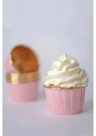 Resim Trend Hediye Sepeti 25'li Pembe Gold Muffin Kek Kalıbı, Kek Kapsülü Cupcake Kalıbı, Airfryer Uyumlu Diğer 