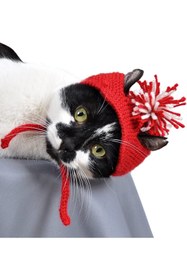 Resim Hype Store X-Perk Örme Kedi Şapkası Ponponlu Yılbaşı Şapkası 