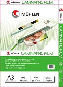Resim Mühlen A3-100 A3 Boyutlu 100 Mikron 100 Adet Laminasyon PVC Filmi 