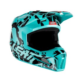 Resim Leatt Moto 3.5 Junior Fuel turkuaz L cross enduro motosiklet kaskı 