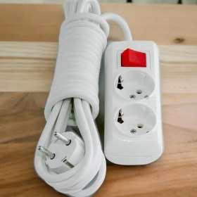 Resim Badem10 Topraklı Anahtarlı Düğmeli Çoklu 5 Metre Kablolu 2'li Grup Priz Fiş Çoğaltıcı Asmalı Uzatma 