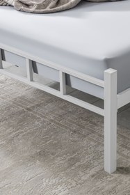 Resim EVGER HOME Metal Karyola, K90 Beyaz Metal Karyola, Çift Kişilik 