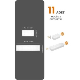 Resim 11'li Modüler Set Kaşıklık Çekmece Içi Düzenleyici Çatal Kaşık Bıçak Düzenleme Organizeri Şeffaf 
