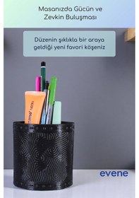 Resim Kalemlik Masa Kalemliği Organizer Kalemlik Siyah Renk Model 82 Çok Renkli 