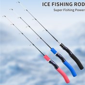 Resim 1 adet LEOICEFISHING Karbon Fiber Buz Avcılığı Oltası - Orta Güç, Orta Aksiyonlu Atış Makinesi Oltası Alabalık ve Levrek için, Kaymaz EVA Saplı Taşınabilir Hafif Tasarım, Hassas Katı Oltanın Ucu, Hafif Makara Yatağı, Pürüzsüz Kılavuz Halka - 3 Renk Seçeneği (Kırmızı, Mavi, Siyah) 