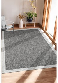 Resim Sisal Bordürlü Jut Hasır Kaymaz Taban Çerçeve Model Siyah 