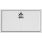 Resim Teka Square 72.40 TG Tek Hazneli Tezgahaltı Tegranite Eviye - Arctic White - 115230019 Teka