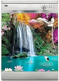 Resim Qedii Bulaşık Makinesi Sticker Kaplama Beyaz Eşya Kaplama Doğa Şelale 