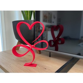 Resim Kalp Heykelciği Sevgililer Günü 12cm Ufak Boyut Kırmızı Renk 