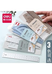 Resim Güçlü Metal Cetvel, Kırtasiye Alüminyum Alaşımlı İlkokul Öğrencilerine Dalgalı Çizgili Bir Cetvel Seti Çiziyor. 