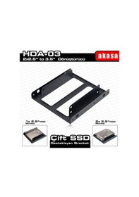 Resim Akasa 2 x 2.5" HDD/SSD Çift Yuvalı 3.5" Dönü türücü AK-HDA-03 