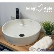 Resim Turkuaz Cerastyle One Lavabo 46 cm Yuvarlak Çanak Tezgah Üstü 