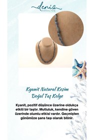 Resim Deniz Doğal Taş Sertifikalı Kyanit Natural Kesim ( Taşlar) Doğaltaş Kolye M216 