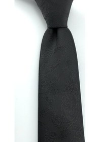 Resim Pierroni Siyah Şal Desen Slim Kravat (484902734) Siyah 