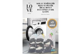 Resim Easyso Çamaşır Yıkama Filesi 3 Adet 35X45CM Çorap Çamaşır Perde Yıkama Filesi 