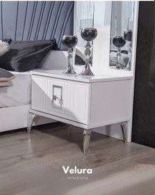 Resim Rio Gümüş Modern Komodin Krem 