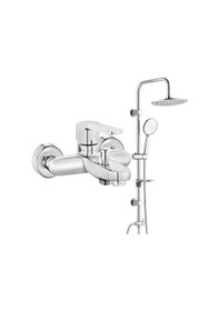 Resim ECA Nita Banyo Bataryası+T-MAY Banyo Bostan Oval Tepe Duş Takımı Krom 