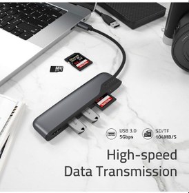 Resim 5 İ 1 Arada Usb-c Hdmı Adaptör Sd Ve Microsd Kart Okuyuculu Type-c Çoklayıcı 