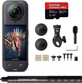 Resim Insta360 X5 Aksiyon Kamera Motosiklet Kit 512 GB 