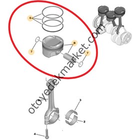 Resim Peugeot 3008 (2016-2023) 1.2 Turbo Benzinli Piston + Segman Takımı (Orijinal) 