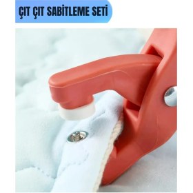 Resim Çıt Çıtlı Yorgan Nevresim Elbise Sabitleyici Set – Poşetli, Pratik Kaydırmaz Klips 