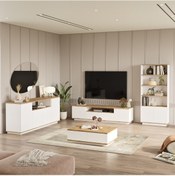 Resim Robin Home Loft Tv Ünitesi Orta Sehpa Konsol Kitaplık 4'Lü Set Ça 