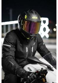 Resim Gıvı 50.x Bones Sarı 1 Renkli 1 Şeffaf Vizörlü Motosiklet Kask İridyum Vizör + Şeffaf 
