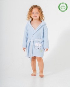 Resim Balinalı Bornoz Mavi Mavi 