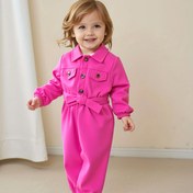 Resim Sonbahar ve Kış Kızlar için Şirin Uzun Kollu Pantolon Takımı, 2 Parça Set - Dış Mekan Giyim İçin Mükemmel 