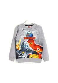 Resim Lego Ninjago 3D Baskı Çocuk Sweatshirt 5-13 Yaş Gri 