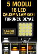 Resim 16 Led 5 Modlu Turuncu Beyaz Çalışma Lambası 