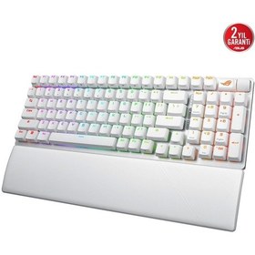 Resim Asus Rog Strix Scope Iı 96 Nx Snow Switch Hot-swap Rgb Beyaz Kablosuz Eng-q Mekanik Gaming Klavye 