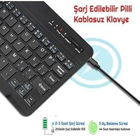 Resim Lenovo Tab P11 Plus Tablet İçin Uyumlu Bluetooth Tablet Klavyesi Mini Slim Şarjlı Kablosuz 