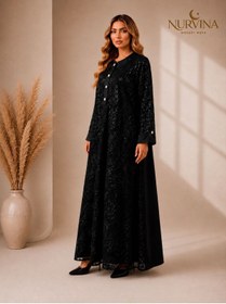 Resim nurvina modest wear Payet İşlemeli Tesettür Abiye Elbise 