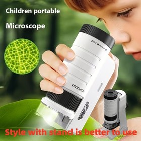 Resim Çocuklar için Taşınabilir Mikroskop - Etkileşimli Öğrenme ve Eğitim Aracı, PVC Malzeme, Okul ve Ev Kullanımı için Mükemmel, İdeal Noel ve Şükran Günü Hediyesi, Eğitici Oyuncaklar 