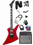 Resim Maxword DG-34RD-50AMP Kelly Kasa Floyde Rose 2x Zebra HH Manyetik 50W Amfili Elektro Gitar 