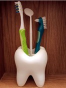 Resim Genel Markalar Beyaz Diş Şeklinde Diş Fırçası Ve Diş Macunu Kutusu 